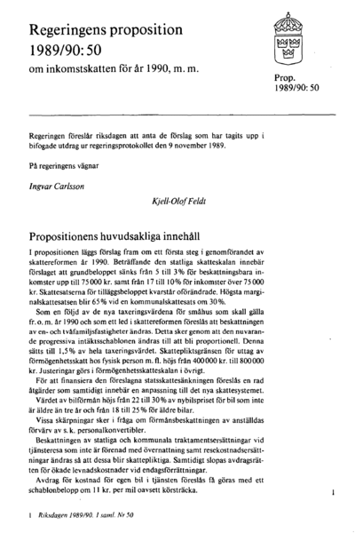 Omslaget till prop. 1989/90:50