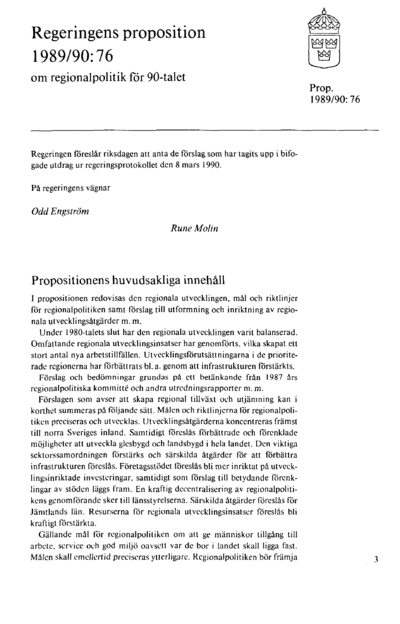 Omslaget till prop. 1989/90:76