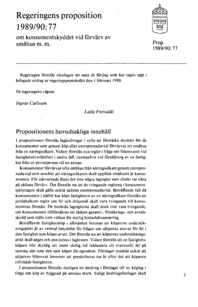 Omslaget till prop. 1989/90:77