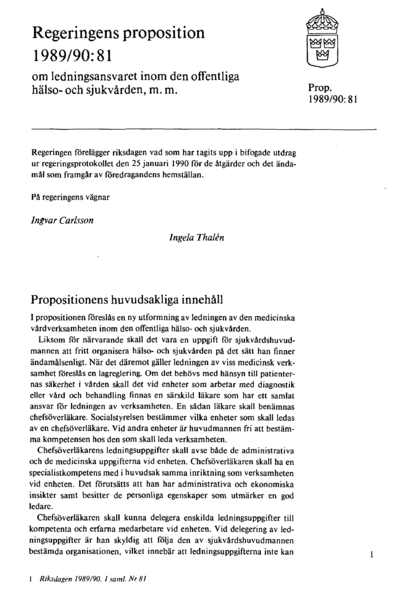 Omslaget till prop. 1989/90:81