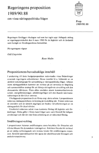 Omslaget till prop. 1989/90:88