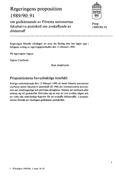 Omslaget till prop. 1989/90:91