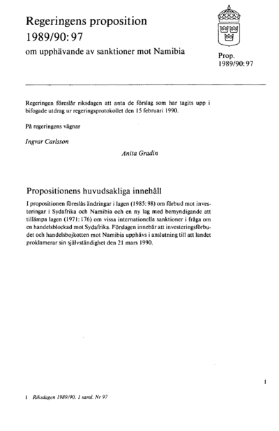 Omslaget till prop. 1989/90:97