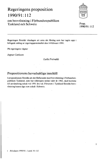 Omslaget till prop. 1990/91:112