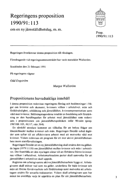 Omslaget till prop. 1990/91:113