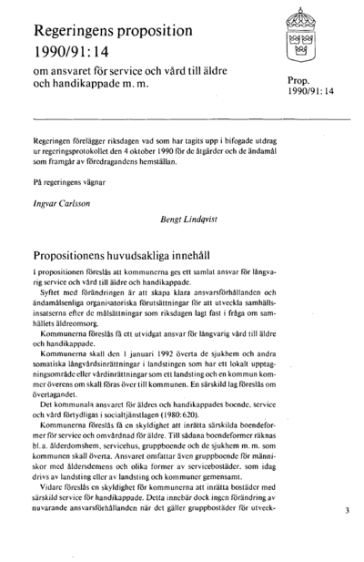 Omslaget till prop. 1990/91:14