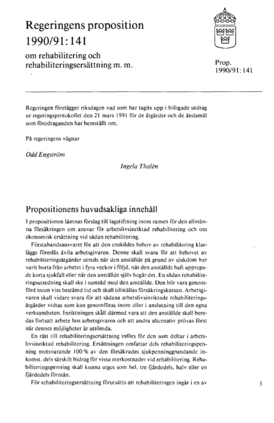 Omslaget till prop. 1990/91:141