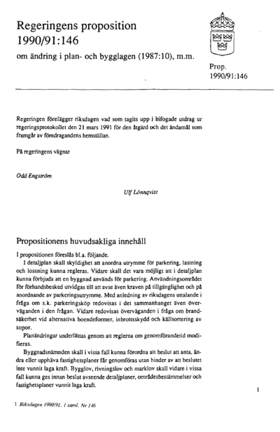 Omslaget till prop. 1990/91:146
