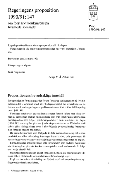 Omslaget till prop. 1990/91:147