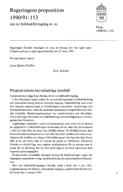 Omslaget till prop. 1990/91:153