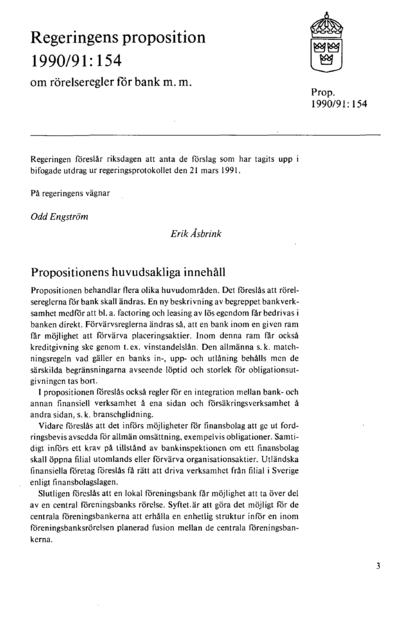 Omslaget till prop. 1990/91:154