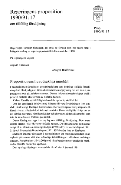 Omslaget till prop. 1990/91:17