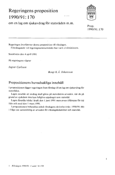 Omslaget till prop. 1990/91:170