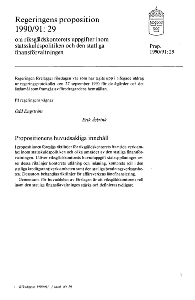 Omslaget till prop. 1990/91:29
