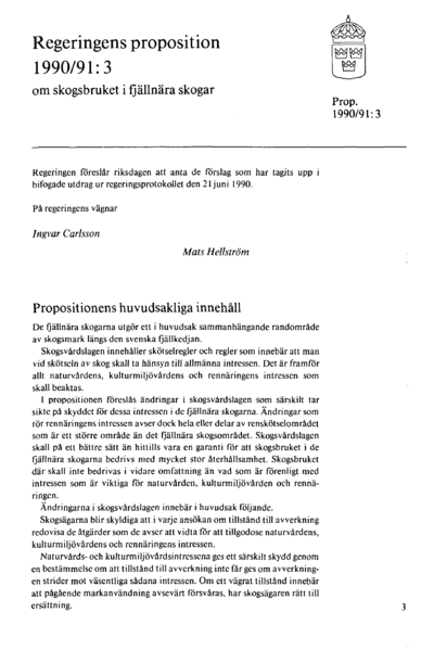 Omslaget till prop. 1990/91:3
