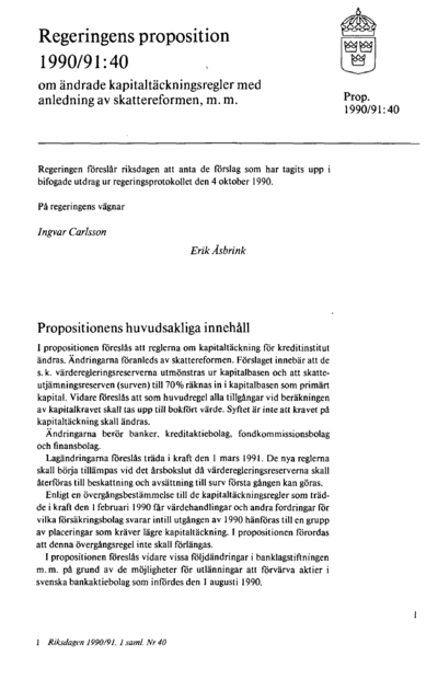 Omslaget till prop. 1990/91:40