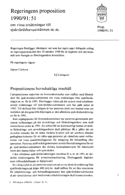 Omslaget till prop. 1990/91:51