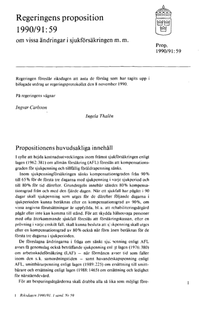 Omslaget till prop. 1990/91:59