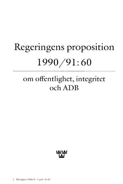 Omslaget till prop. 1990/91:60