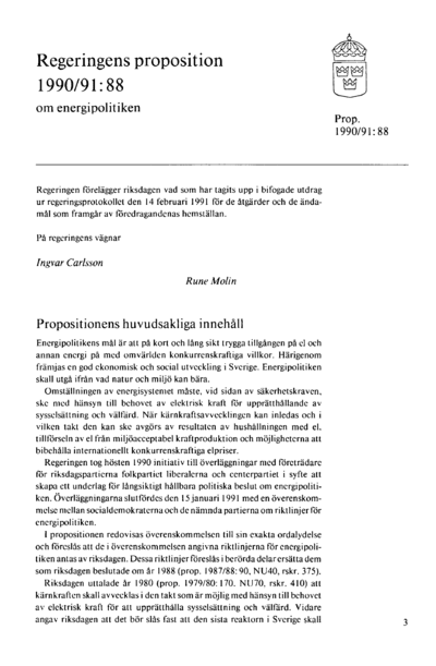 Omslaget till prop. 1990/91:88