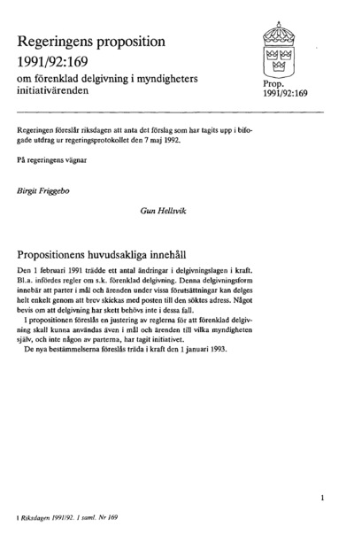 Omslaget till prop. 1991/92:169