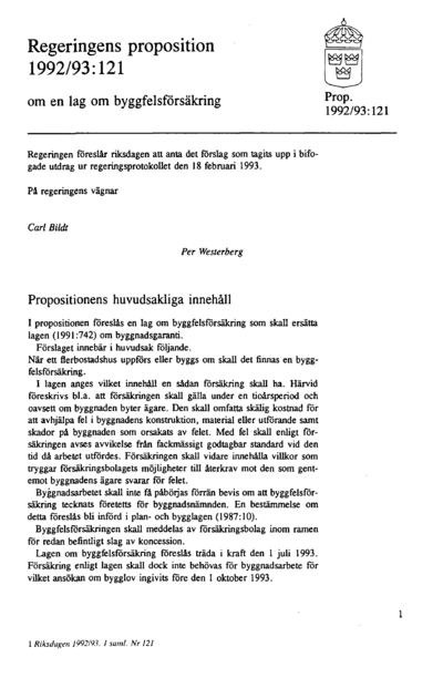 Omslaget till prop. 1992/93:121