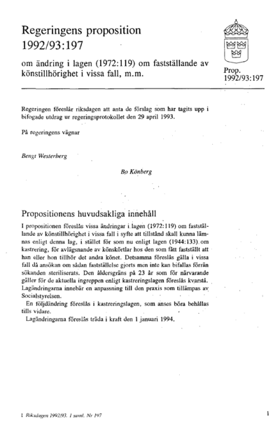 Omslaget till prop. 1992/93:197