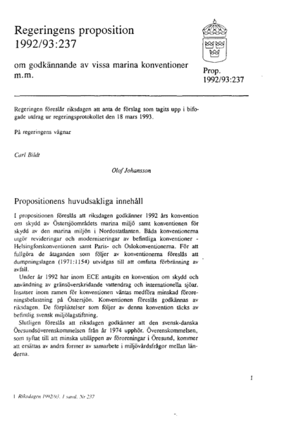 Omslaget till prop. 1992/93:237