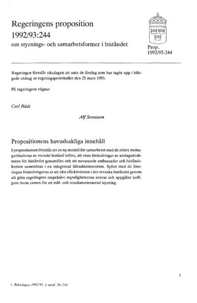 Omslaget till prop. 1992/93:244
