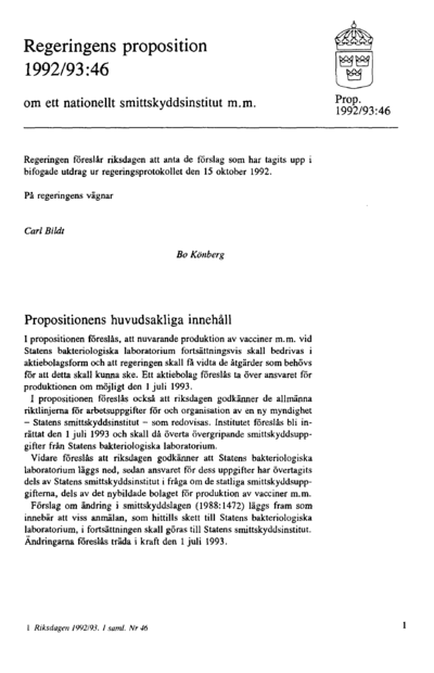 Omslaget till prop. 1992/93:46