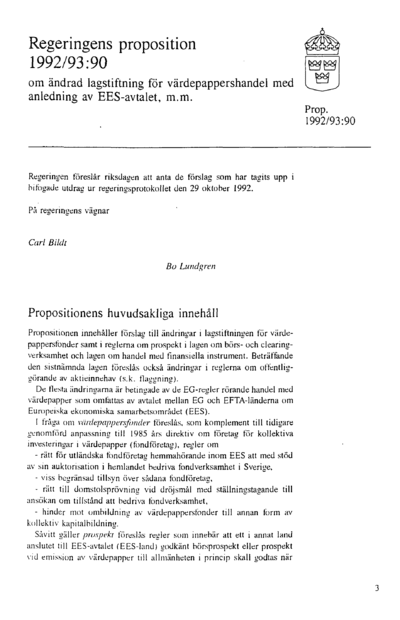 Omslaget till prop. 1992/93:90
