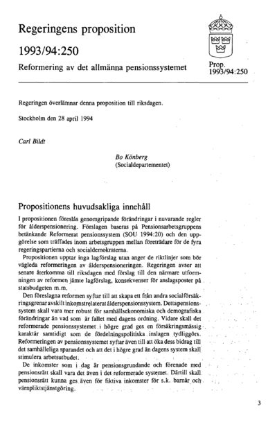 Omslaget till prop. 1993/94:250