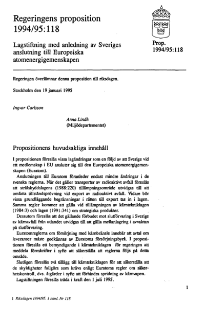Omslaget till prop. 1994/95:118