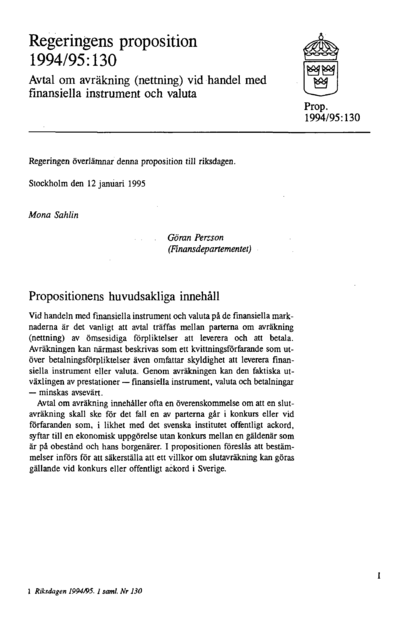 Omslaget till prop. 1994/95:130