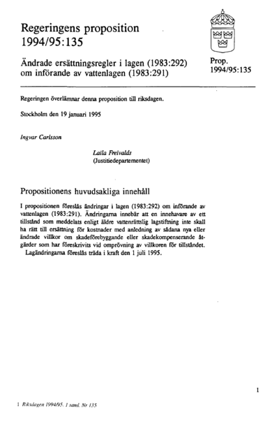 Omslaget till prop. 1994/95:135