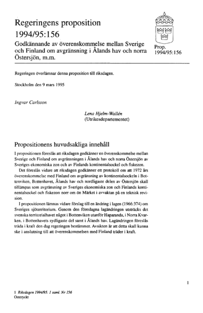 Omslaget till prop. 1994/95:156