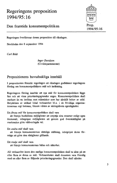 Omslaget till prop. 1994/95:16