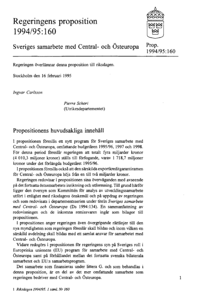 Omslaget till prop. 1994/95:160