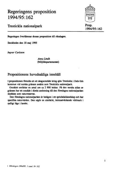 Omslaget till prop. 1994/95:162