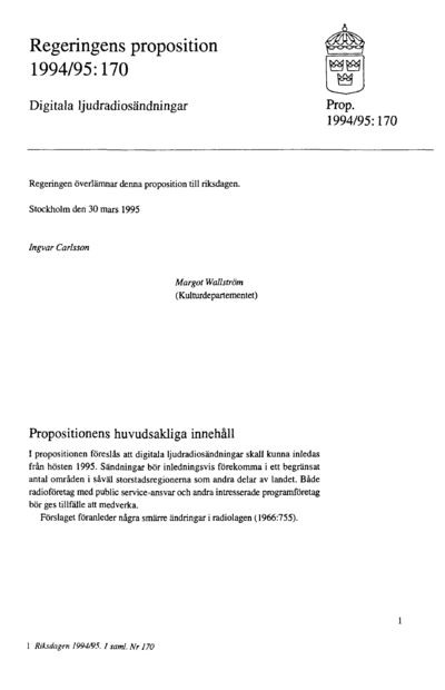 Omslaget till prop. 1994/95:170