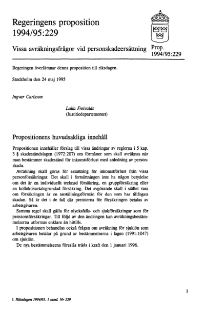 Omslaget till prop. 1994/95:229