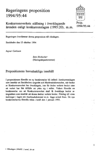 Omslaget till prop. 1994/95:44