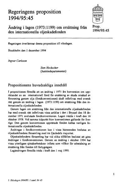 Omslaget till prop. 1994/95:45