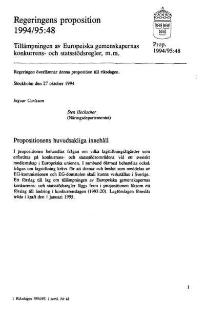 Omslaget till prop. 1994/95:48