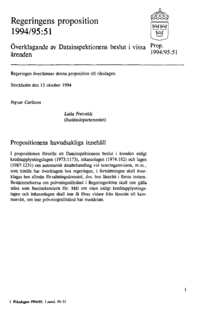 Omslaget till prop. 1994/95:51
