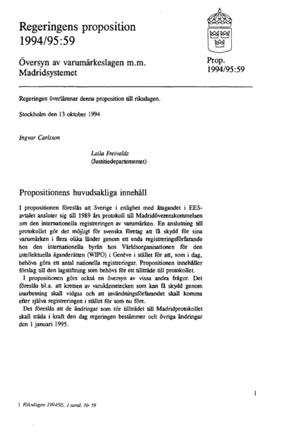 Omslaget till prop. 1994/95:59