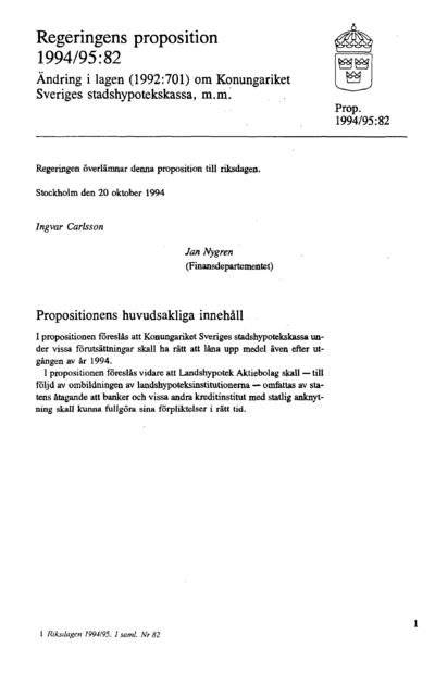 Omslaget till prop. 1994/95:82