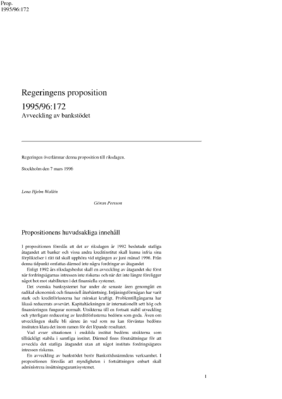 Omslaget till prop. 1995/96:172