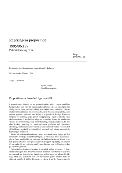 Omslaget till prop. 1995/96:187