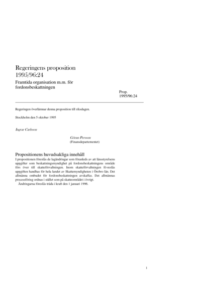 Omslaget till prop. 1995/96:24